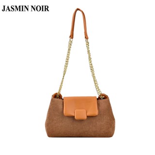 Jasmin NOIR กระเป๋าสะพายไหล่ กระเป๋าถือ ผ้าสักหลาด มีสายโซ่คล้อง สําหรับสตรี