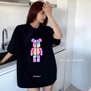 BEARBRICK Men &amp; Girl Black &amp; White Oversized T Shirt Fashion Tee 100% Cotton_01