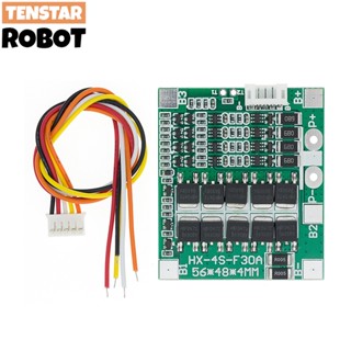 บอร์ดวงจรแบตเตอรี่ลิเธียม 4S 30A 14.8V Li-ion 18650 BMS PCB พร้อมสายเคเบิล