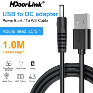 Hdoolink สายเคเบิลอะแดปเตอร์แปลง USB เป็น DC Power Boost 5V 2A Step UP DC USB สําหรับเราเตอร์ 2.1x5.5 มม. สําหรับพาวเวอร์แบงค์ WiFi