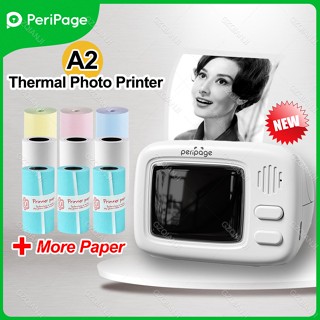 Peripage A2 HD เครื่องพิมพ์ฉลากความร้อนไร้สาย บลูทูธ แบบพกพา ขนาดเล็ก 58 มม. 203DPI