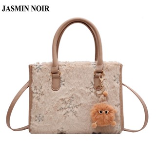 Jasmin NOIR Fur กระเป๋าถือ กระเป๋าสะพายข้าง เรียบง่าย สําหรับผู้หญิง