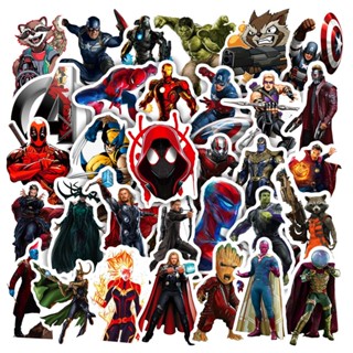 สติกเกอร์ ลายกราฟฟิติ Marvel Heroes กันน้ํา สําหรับติดตกแต่งกระเป๋าเดินทาง โน๊ตบุ๊ค จํานวน 50 ชิ้น ต่อชุด