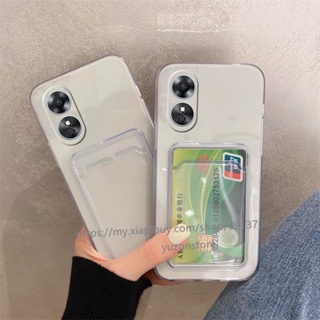 พร้อมส่ง เคสโทรศัพท์มือถือแบบนิ่ม TPU ใส กันรอยเลนส์กล้อง พร้อมช่องใส่บัตร สไตล์คลาสสิก สําหรับ OPPO A58 4G 2023 เคส Phone Case