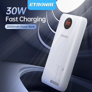 ETRONIK Romoss 20000mAh 30Watts Type-C Quick Charge สำหรับแล็ปท็อป/แพด/โทรศัพท์มือถือ Business Power Bank