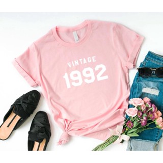 Vintage 1992 Birthday Casual Funny T Shirt for Lady Yong Girl Top Tee Letters Women Tshirt Cotton_03