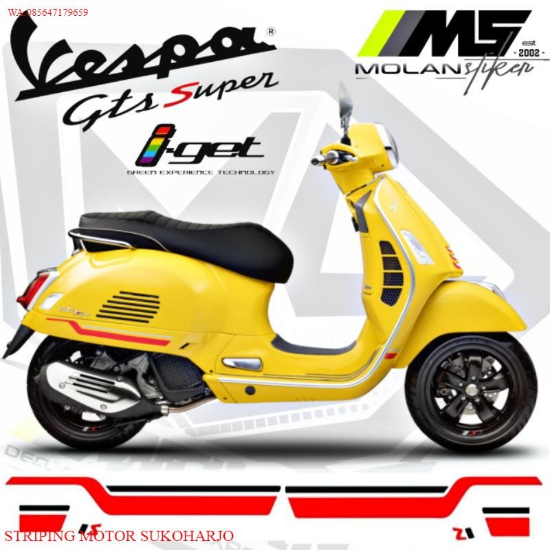 (พรีเมี่ยม) ตัดสติกเกอร์ Striping Variation Vespa GTS 150 iget GTS 150 SUPER GTS 150 3 v/2 v GTS 250