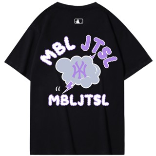 Mbl เสื้อคอกลม แขนสั้น ผ้าฝ้าย พิมพ์ลาย ทรงหลวม ใส่สบาย อินเทรนด์แฟชั่นเสื้อยืด_1