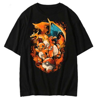 Pokémon Charizard printed Tshirt 180GSM cotton short-sleeved round neck fashion anime T-shirt_08