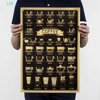 Li โปสเตอร์ รูปแก้วกาแฟ สไตล์วินเทจย้อนยุค สําหรับตกแต่งผนัง ห้องครัว บาร์