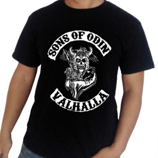 ขายดี เสื้อยืดผ้าฝ้าย พิมพ์ลาย Sons of Odin Viking สไตล์ฤดูร้อน สําหรับผู้ชาย ICglmd90LJbapo58