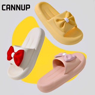 CANNUP รองเท้าแตะผู้หญิง รองเท้าแตะใส่ในบ้าน โบว์หวาน 2023 ใหม่ B20H057