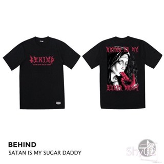  พร้อมส่ง  Shy เสื้อยืดผช T-shirt Tshirt เสื้อยืดผู้ชาย เสื้อยืด S-XXXL BEHIND เสื้อยืด “SATAN IS MY SUGAR DADDY “ _04