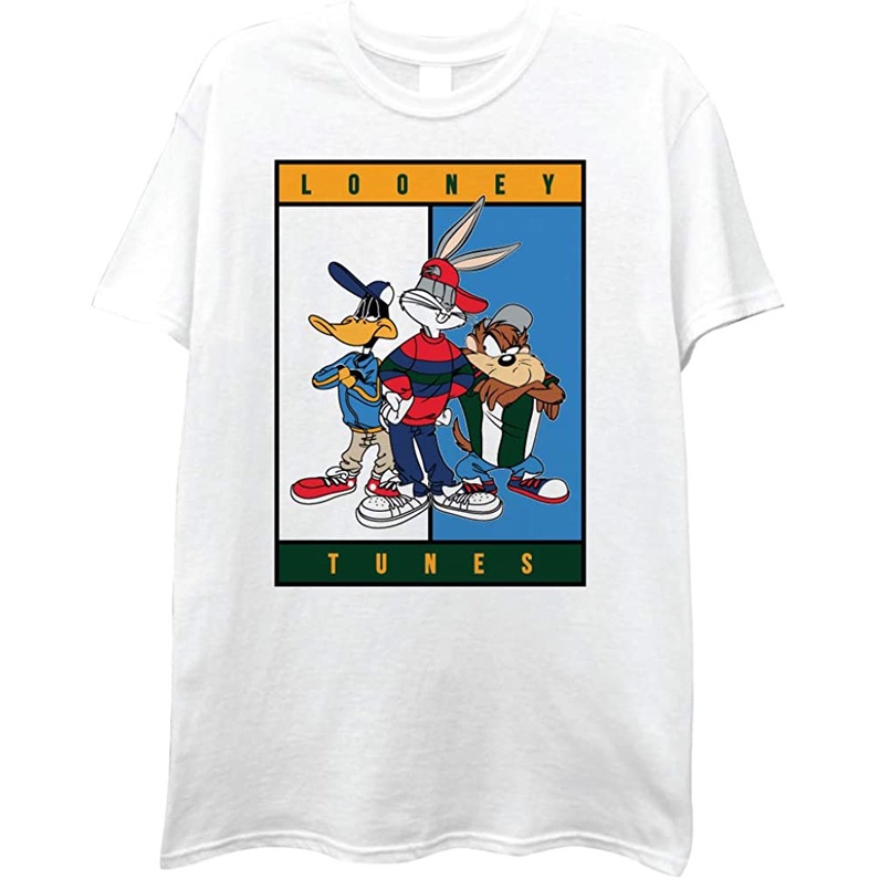 เสื้อยืดวินเทจเสื้อยืดแขนสั้น พิมพ์ลาย Looney Tunes สําหรับผู้ใหญ่S-4XL_02