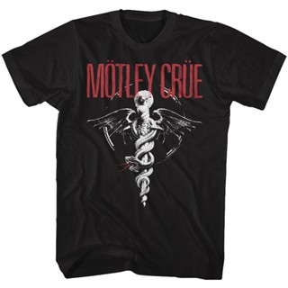 oversize T-shirt เสื้อยืด พิมพ์ลายโลโก้ Motley Crue Dagger with Wings คุณภาพสูง แฟชั่นสําหรับผู้ชาย S-5XL