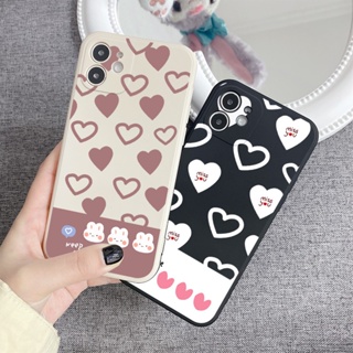 เคสซิลิโคนนิ่ม ลายหัวใจ สําหรับ Iphone 12 14 Pro Max 11 Apple 13 7 8