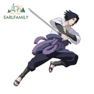 Earlfamily สติกเกอร์กราฟิก ลายการ์ตูนนารูโตะ Uchiha Sasuke ขนาด 13 ซม. x 11.1 ซม. กันรอยขีดข่วน สําหรับติดตกแต่งรถยนต์