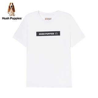 เสื้อยืดคอกลม แขนสั้น ผ้าฝ้ายแท้ พิมพ์ลาย Hush Puppies Amoi แบบเรียบง่าย สําหรับผู้ชาย