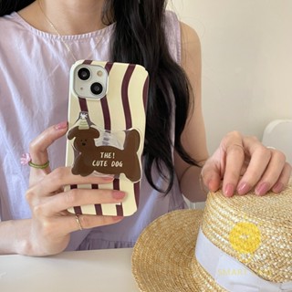 For เคสไอโฟน 14 Pro Max [Cute Dog Pop Grip Wave Hard] เคส Phone Case For iPhone 14 Pro Max Plus 13 12 Mini 11 For เคสไอโฟน11 Ins Korean Style Retro Classic Couple Shockproof Protective TPU Cover Shell