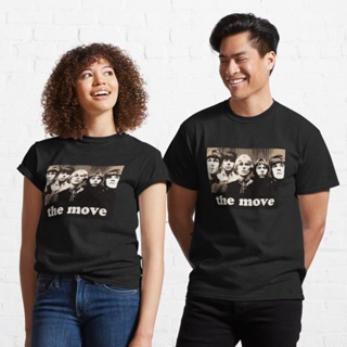 เสื้อยืดคอกลม เสื้อยืดผ้าหนา เสื้อยืดแขนสั้น เสื้อไม่ต้องรีด tshirt The Move Band British Rock 1960s Vintage Retro Clas