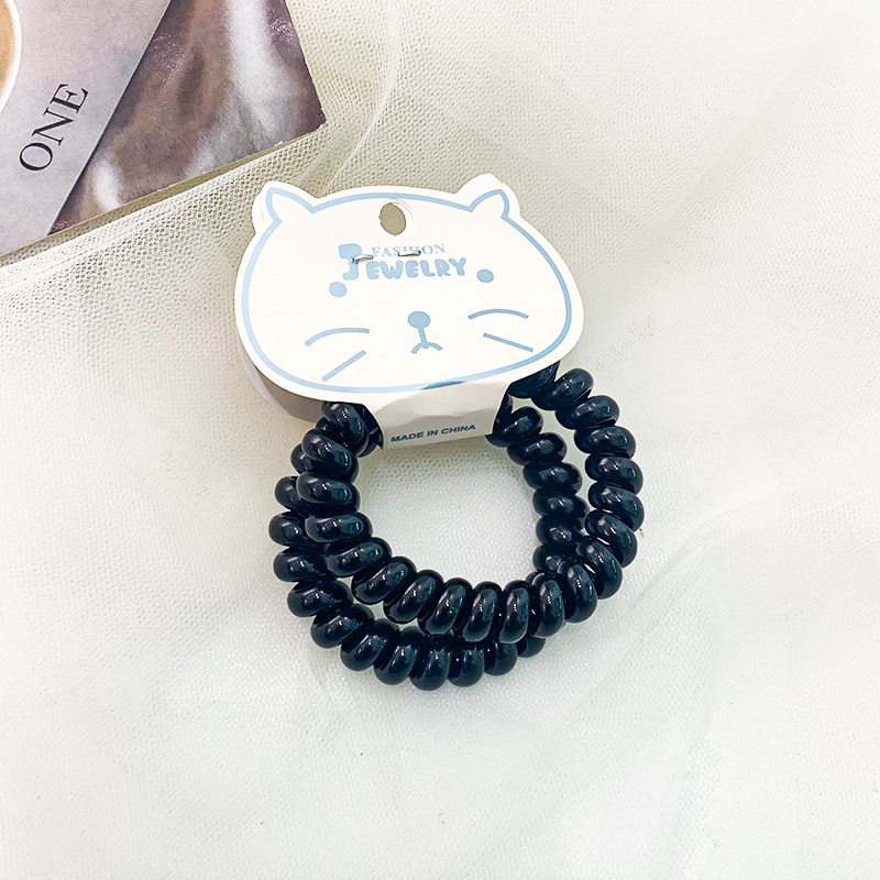 2 ชิ้น ผู้หญิง ใหม่ ยางรัดผม ในการ์ด สีลูกกวาด ใส ฝ้า โทรศัพท์ ลวด ยางรัดผม ที่เรียบง่าย และไร้รอยต่อ สายหนัง เชือกคาดศีรษะ เครื่องประดับผม