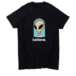 ขายปีใหม่T-shirt  Gildan เสื้อยืดผ้าฝ้าย 100% พิมพ์ลายกราฟฟิค Alien Workshop Believe Speed Way สีดํา และสีขาว สไตล์_02