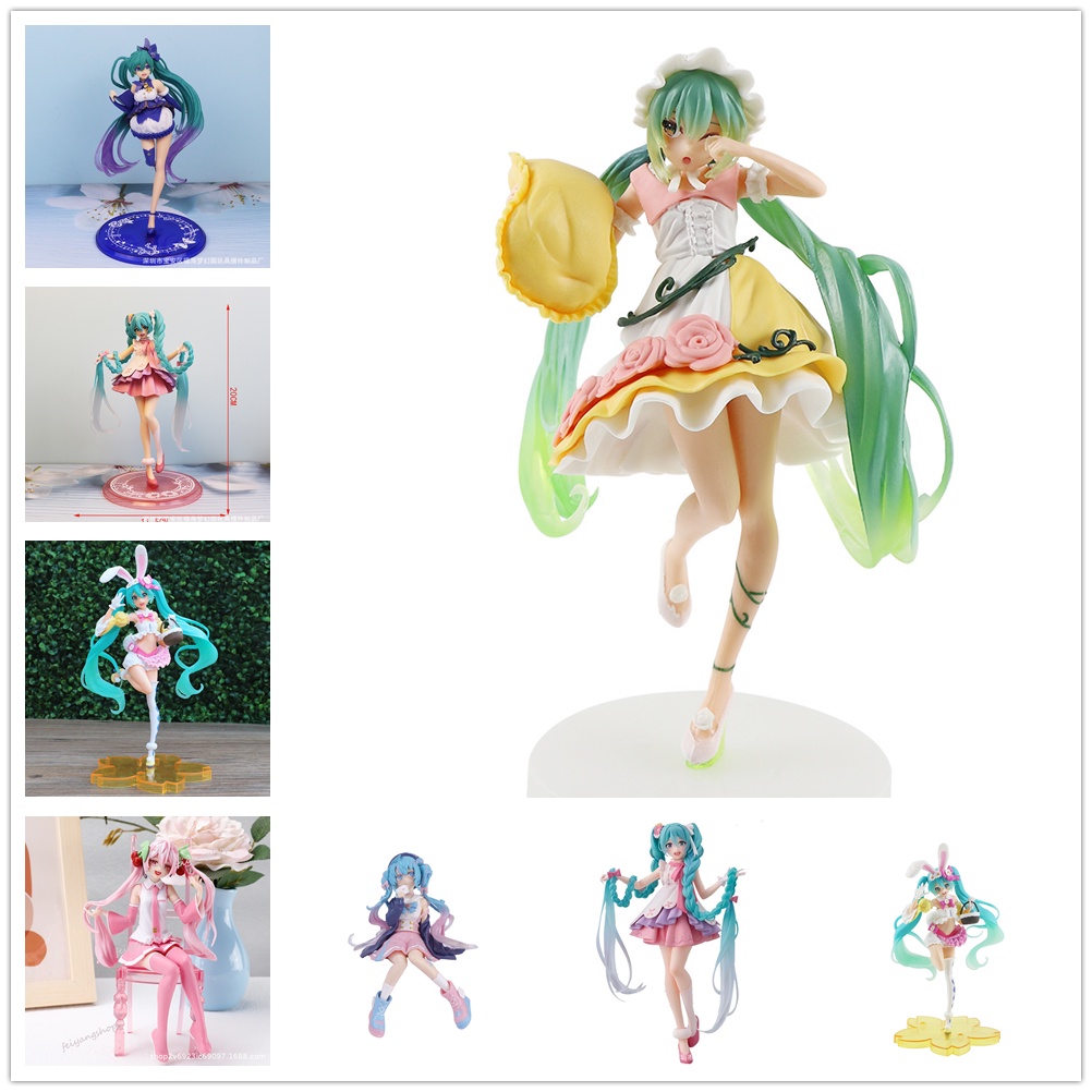 โมเดลอนิเมะ Hatsune Miku Bunny Girl Ver. ตุ๊กตาฟิกเกอร์ เพ้นท์สี น่ารัก ของขวัญ ของเล่นสะสม สําหรับเด็ก