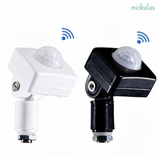 Nickolas IP65 เซนเซอร์ตรวจจับการเคลื่อนไหว AC85-265V บางเฉียบ LED ไฟน้ําท่วม สวิตช์ไฟเซ็นเซอร์อัตโนมัติ เครื่องตรวจจับเซ็นเซอร์การเคลื่อนไหวกลางแจ้ง