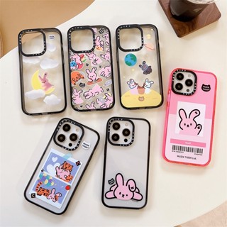 Casetify MUZIKTIGER เคสโทรศัพท์มือถืออะคริลิค TPU กันกระแทก ลายกระต่าย มีลายด้านข้าง สําหรับ iPhone 14 Pro MAX 14 Plus 13 Pro MAX 12 Pro MAX 11