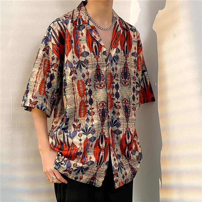 Songkran เสื้อเชิ้ตฮาวายแขนสั้น ลายดอกไม้ ทรงหลวม สงกรานต์ thumbnail 6