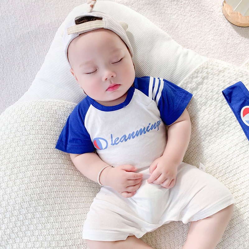 ใหม่ ชุดจั๊มสูทรอมเปอร์ วันพีช แขนสั้น ผ้าฝ้าย พร้อมที่คาดผม สําหรับเด็กทารกผู้ชาย ผู้หญิง อายุ 0-24 เดือน เหมาะกับฤดูร้อน - รูปที่ 7