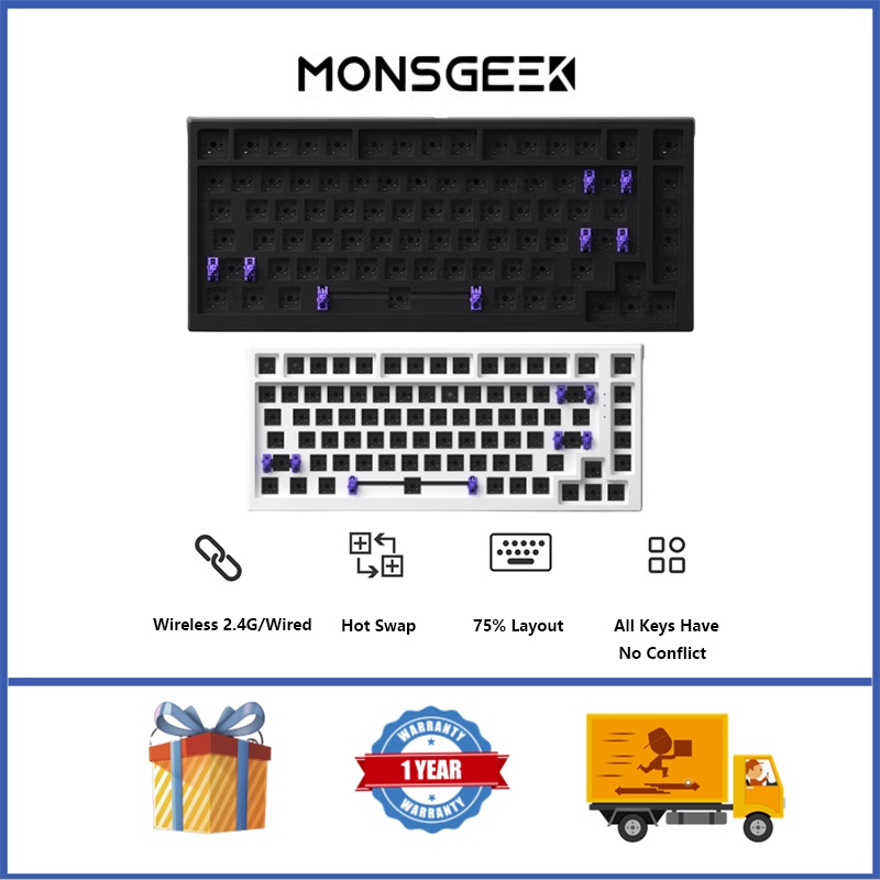 Akko MONSGEEK MG75 ชุดคีย์บอร์ดเล่นเกม แบบใช้สาย USB Type-C 75% 83 คีย์ ไร้สาย 2.4GHz