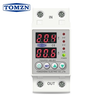 รางป้องกันแรงดันไฟฟ้า 60A Din Rail 230V ปรับได้ สําหรับ TOMZN TOVPD1-63-EC