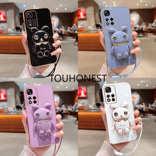 ใหม่ เคส Xiaomi Redmi Note 11 Pro เคส Redmi Note 11S เคส Redmi 10 Prime Plus เคส Redmi Note 8 pro Case Redmi 9C NFC Case Redmi 10A Case New Cute Rabbit Bracket Mobile Softcase Phone Cases With Rope โทรศัพท์มือถือนิ่ม ลายกระต่ายน่ารัก พร้อมสายคล้อง สําหรับ