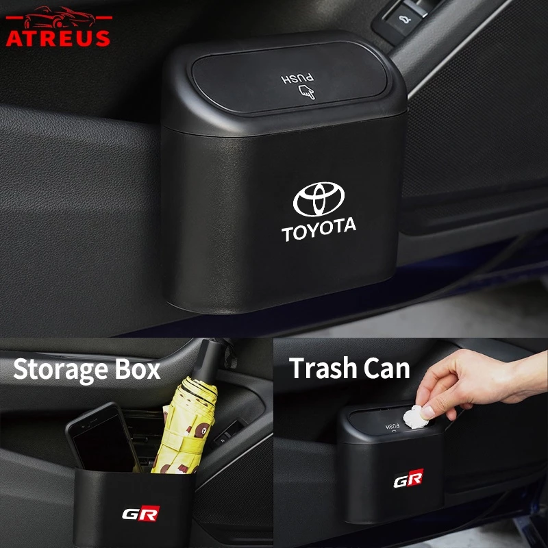 Toyota ถังขยะในรถ ถังขยะรถยนต์ กล่องแขวนอเนกประสงค์ในรถ ที่วางและเก็บของในรถยนต์ สำหรับ Prius Fortuner Corolla Cross CHR Camry Wish Vios Veloz Prius Estima Sienta Yaris l Altis Hiace 200 Hilux Revo