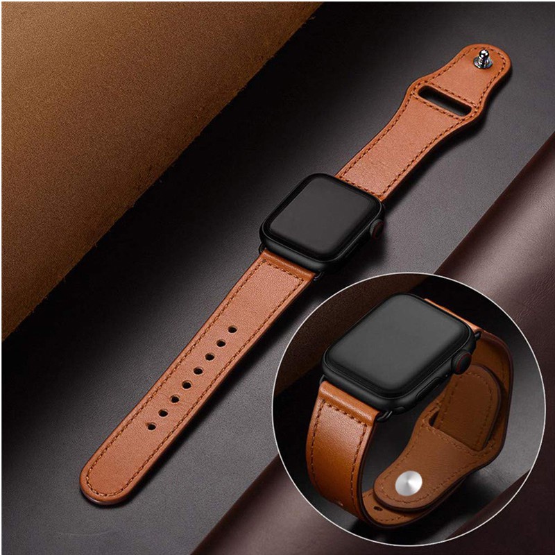 สายนาฬิกาข้อมือ สายหนังวัวแท้ แฮนด์เมด สองสี สําหรับ Apple Watch 7th Generation iWatch6 5 4 3 2nd Generation