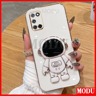 Modu เคสโทรศัพท์มือถือแบบนิ่ม ลายนักบินอวกาศ 3D พร้อมที่ตั้งวาง หรูหรา สําหรับ OPPO A52 A92