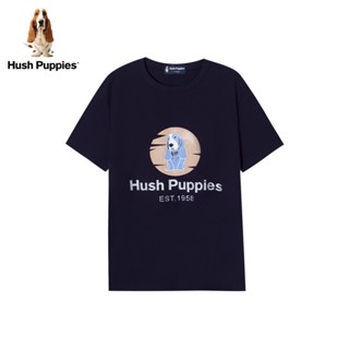 เสื้อยืดแขนสั้น คอกลม พิมพ์ลาย Hush Puppies สีสันสดใส แฟชั่นฤดูร้อน สําหรับผู้ชาย