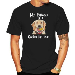 Cotton T-Shirt Men Short sleeve tshirt My Patronus Is A Golden Retriever T shirt cool_04