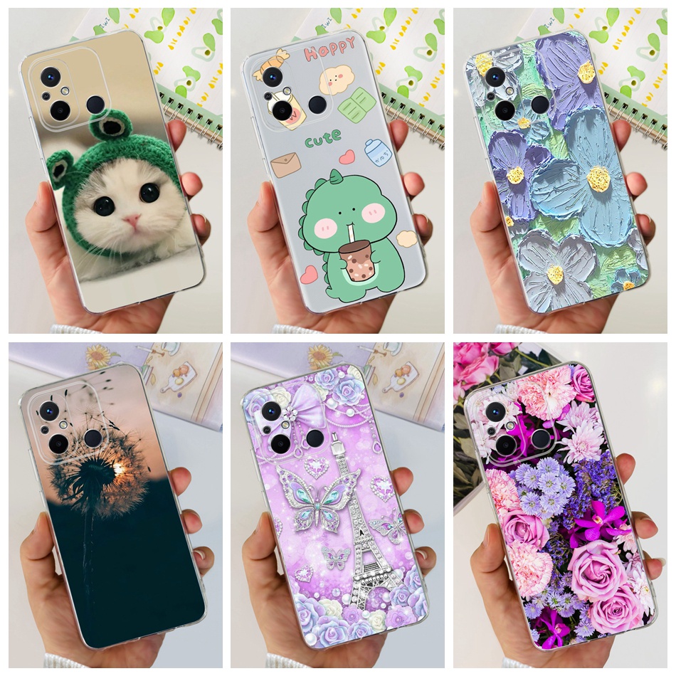 เคสโทรศัพท์มือถือ ซิลิโคนนุ่ม TPU ใส ลายไดโนเสาร์ แมวน่ารัก สําหรับ Xiaomi Redmi 11A 12C 2022 Redmi11A Redmi12C 4G