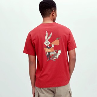 Uniqlo เสื้อยืดแขนสั้น ลายกระต่าย สีแดง สําหรับผู้ชาย และผู้หญิง (UT) 457400