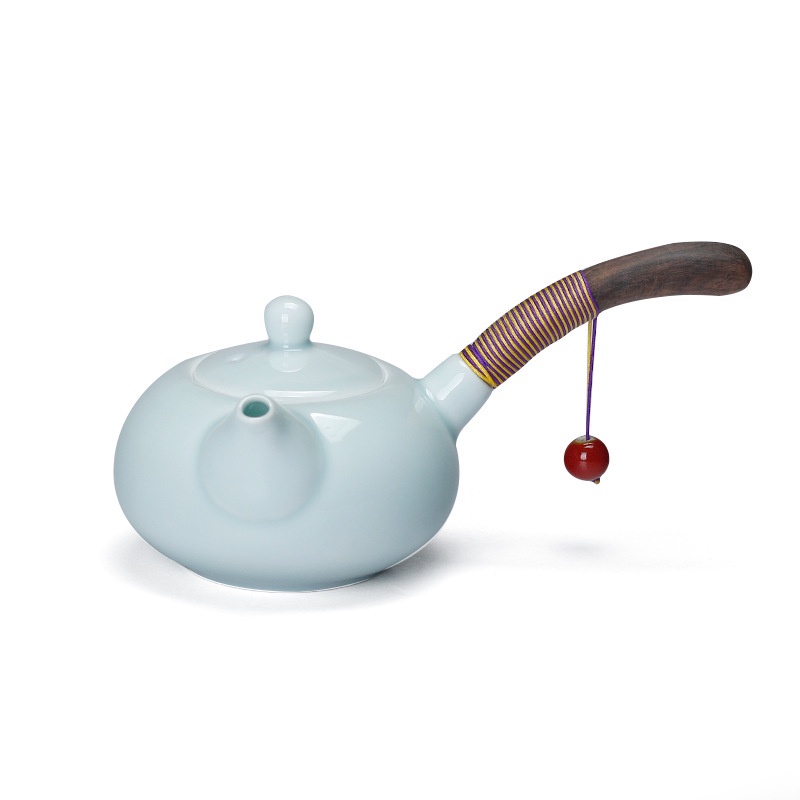 Yingqing Side Handle Teapot [Huayun] Celadon Teapot Side Handle Tea Set Tea Maker [A007]