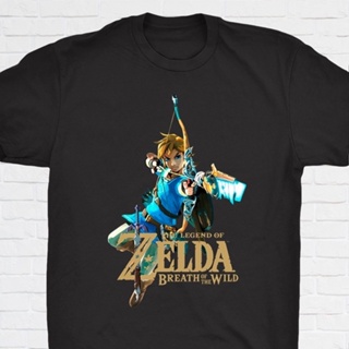 2023เสื้อยืดผ้าฝ้าย เสื้อยืดคอกลม แขนสั้น ผ้าฝ้าย 100% พิมพ์ลาย Nintendo Zelda Legend Nintendo Zelda สําหรับผู้ชาย