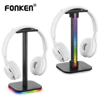 Fonken ขาตั้งหูฟัง RGB พร้อมฐานไฟ LED ปิ๊กอัพ USB อุปกรณ์เสริม สําหรับคอมพิวเตอร์ตั้งโต๊ะ เกมเมอร์ PC