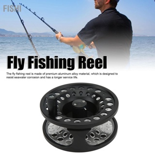 Fishi 7/8 Fly Fishing Reel อลูมิเนียมอัลลอยด์ล้อตกปลาความจุขนาดใหญ่สำหรับมือขวาและมือซ้ายกลางแจ้งสีดำ