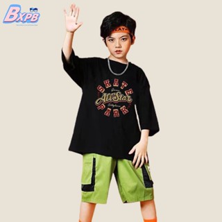 Bxpb- เสื้อยืดแขนสั้น คอกลม ผ้าฝ้าย พิมพ์ลาย ทรงหลวม คุณภาพสูง สไตล์เกาหลี ไซซ์ 110-170