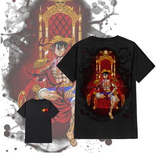  ใหม่เอี่ยมเสื้อเชิ้ต One Piece King Luffy เสื้อยืดออกแบบอะนิเมะสไตล์ญี่ปุ่น Unisex Oversized Top qCy