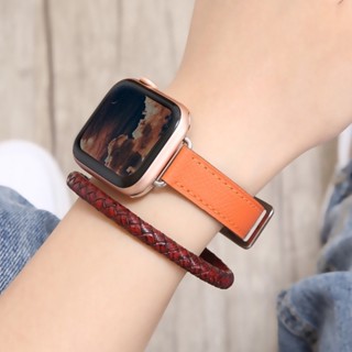 สายนาฬิกาข้อมือ หนังวัวแท้ แบบบางพิเศษ สําหรับ Apple Watch Series Ultra 8 7 6 SE 5 4 3 2 1 ขนาด 42 44 45 49 มม. 38 40 41 มม.