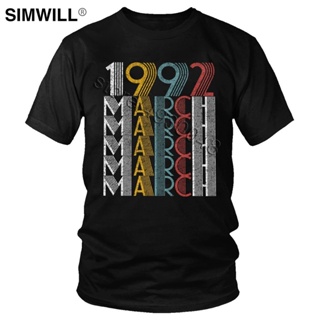 Men Vintage March 1992 T Shirt Cute Birthday Gifts Tees Short Sleeve Pure Cotton Printing T-Shirt Round Collar Nove_03