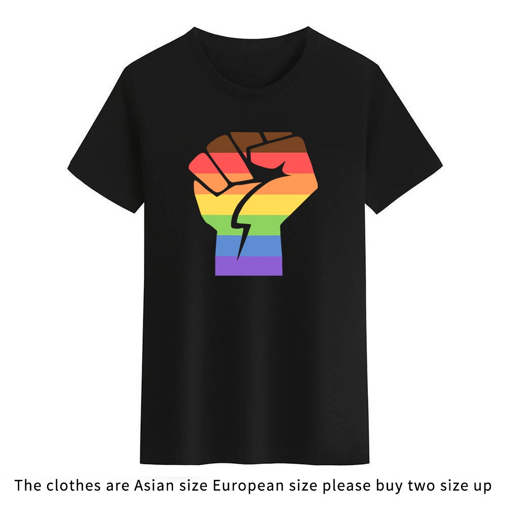 LGBTQ Pride Love is Love เสื้อยืดสําหรับผู้ชายผู้หญิงสีดําสีขาว Tees รอบคอ Unisex T เสื้อ Tops ZG2M